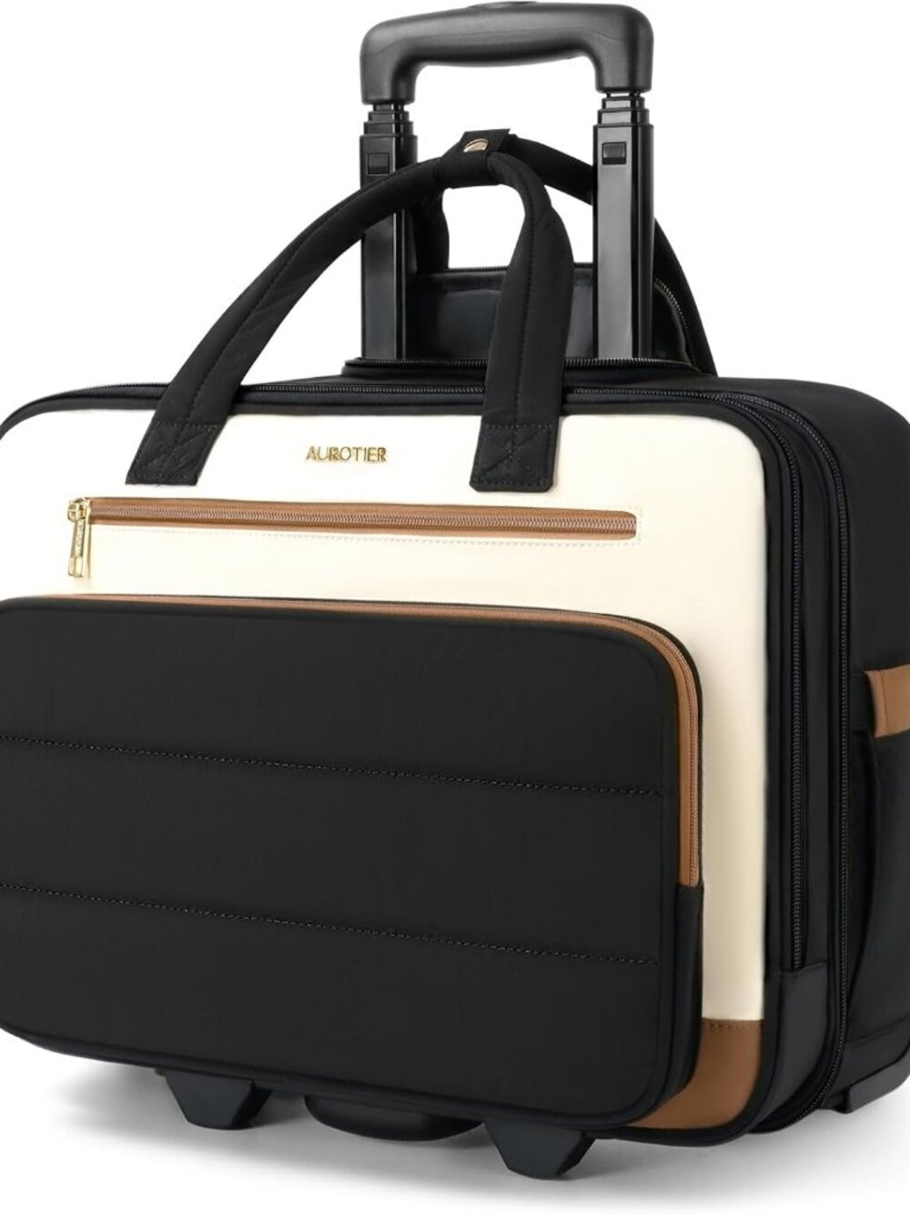 Rolling Laptop Bag Women,Puffer Rolling Briefcase, 16 inch Wheeled Laptop Bag,St
